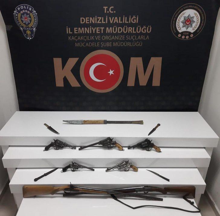 Denizli'de antika olduğu değerlendirilen silahlar ele geçirildi G3