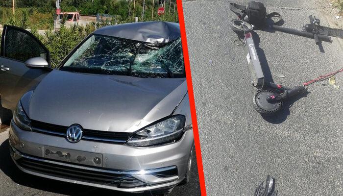 Otomobilin çarptığı elektrikli scooter sürücüsü hayatını kaybetti