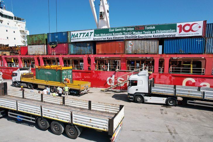 Amasra'da taş kömürü üretiminde kullanılacak mekanizasyon sistemi Bartın'a ulaştı G4