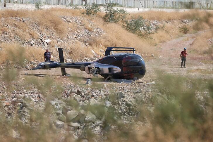 İzmir'de arızalanan helikopter boş araziye indiği sırada yan yattı G1