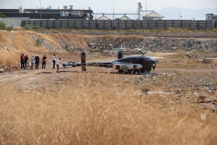 İzmir'de arızalanan helikopter boş araziye indiği sırada yan yattı G2