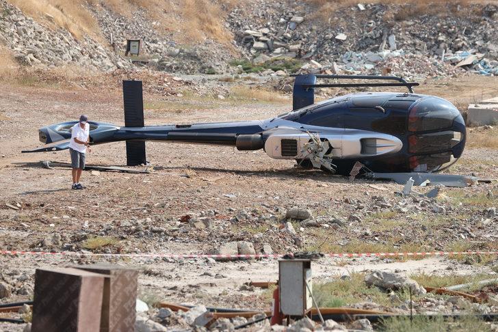 İzmir'de arızalanan helikopter boş araziye indiği sırada yan yattı G4