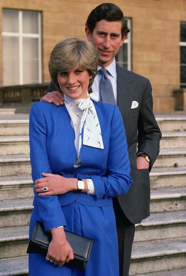 Prince Charles And Lady Diana Spencer (later To Become Princess Diana) At Buckingham Palace On The Day Of Announcing Their Engagement