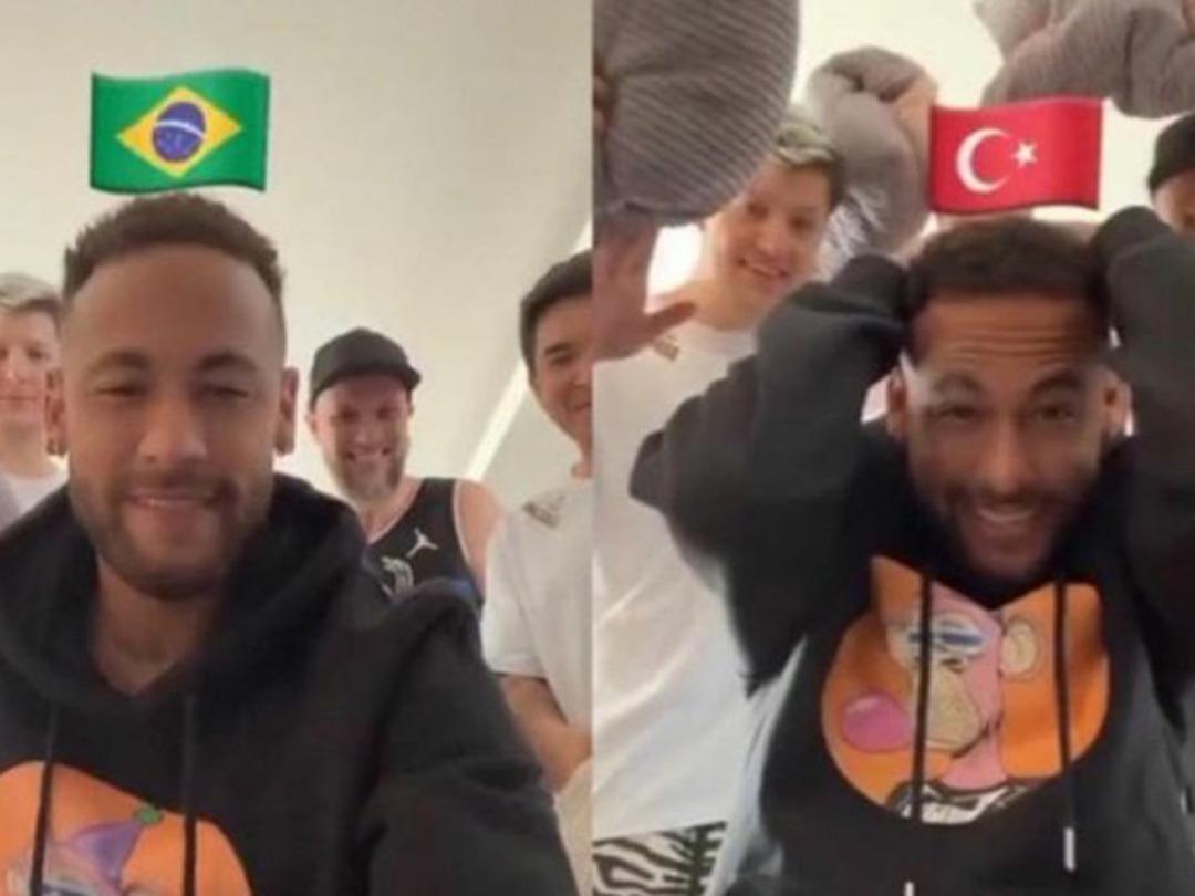 'Arda Turan, Neymar'ı dayaktan kurtardı!' PSG'nin yıldızına bayrak oyununda T&uuml;rkiye gelince...