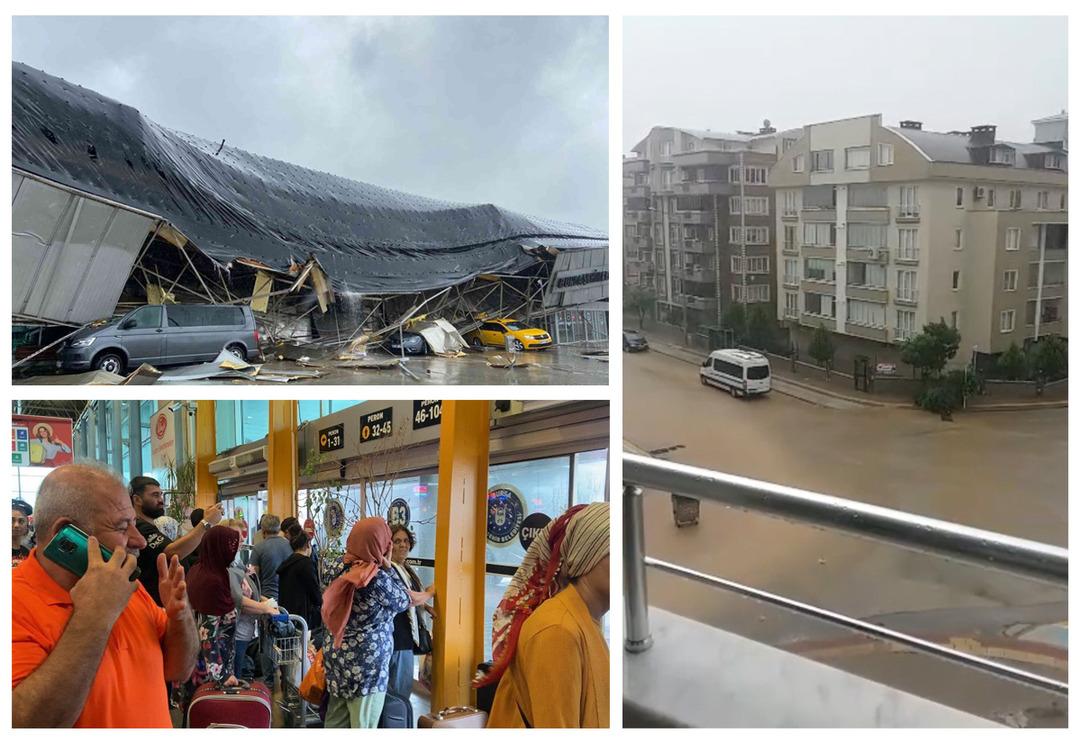 Yolcuların korku dolu anları: Uyarıların ardından &ccedil;ok kuvvetli geldi! Otob&uuml;s terminaline yıldırım d&uuml;şt&uuml;, &ccedil;atı &ccedil;&ouml;kt&uuml;, Bursa'da karayla deniz birleşti
