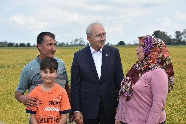 CHP Genel Başkanı Kılıçdaroğlu çeltik tarlasında çiftçilerle buluştu G3