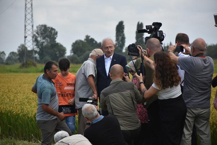 CHP Genel Başkanı Kılıçdaroğlu çeltik tarlasında çiftçilerle buluştu G4