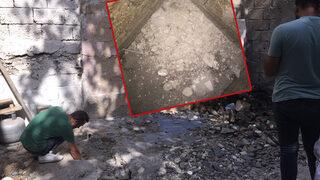 Balyozla yıkarken fark etti, delikten bakınca hemen polisi aradı