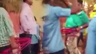 Görüntüler sosyal medyada gündem oldu! Öğretmenlerini dövüp ağaca bağladılar