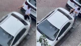 Genç kız sokak ortasında tekme tokat dövüldü, şikayetçi olmadı! Dehşet anları kamerada