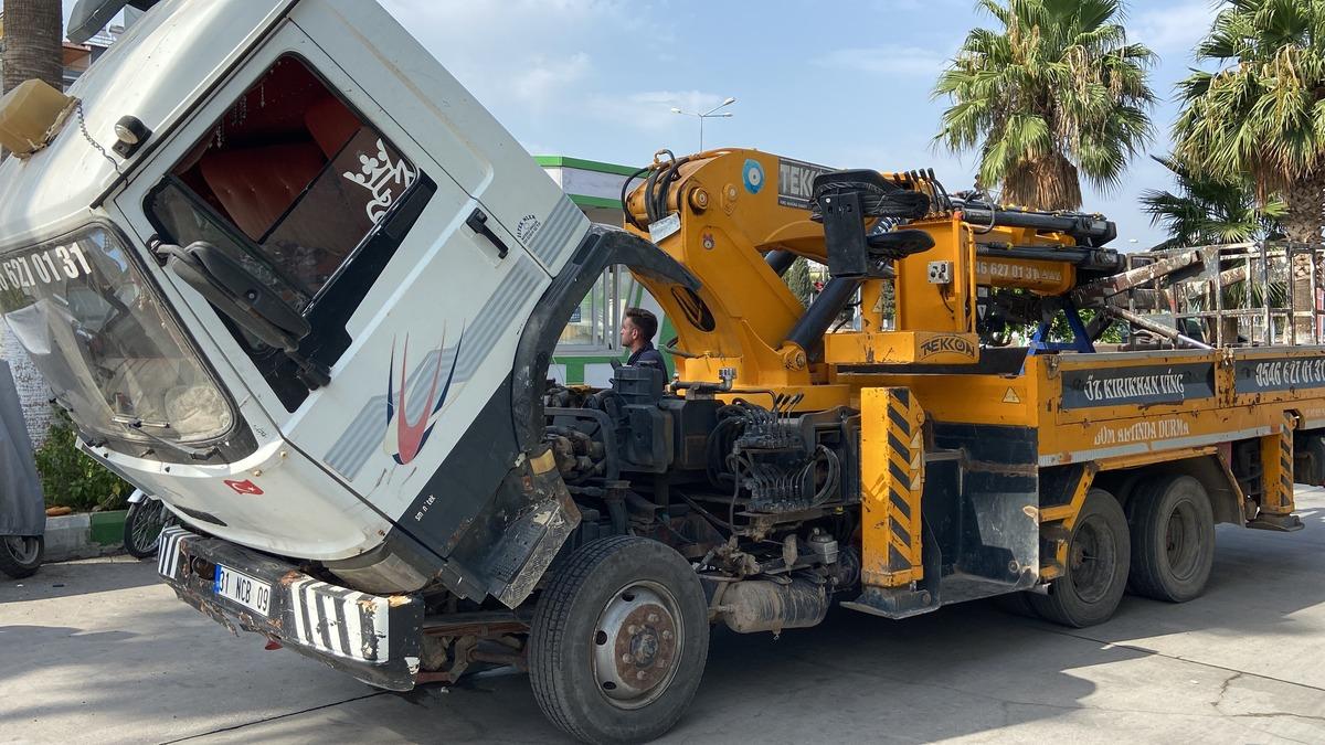 Hatay&rsquo;da vincin motoruna sıkışan kedi yavrusunu itfaiye kurtardı