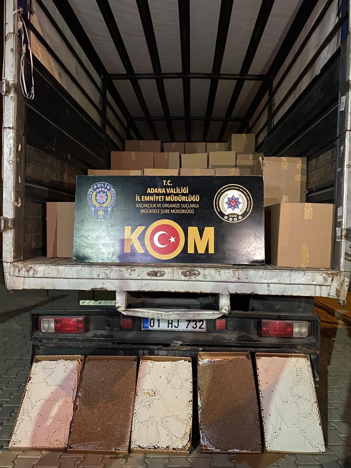 Adana'da 18 milyon 325 bin makaron ele ge&ccedil;irildi