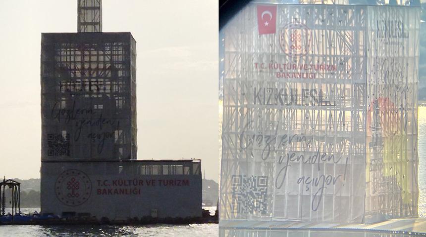 Kız Kulesi'nin görüntüsü sosyal medyada tartışma yarattı! Resmi açıklama geldi...