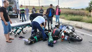 Samsun'da motosiklet kazasında karı koca yaralandı