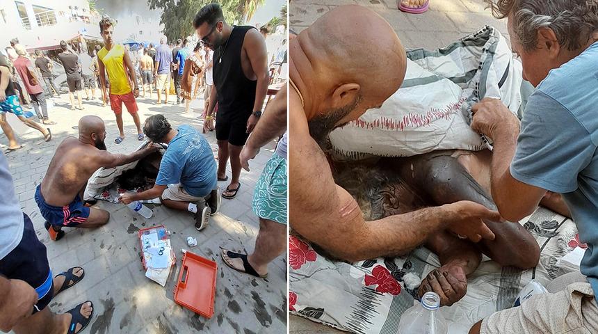 Yangında can pazarı! Alevlerin arasında kaldı, pencereden aşağı atladı