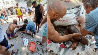 Yangında can pazarı! Alevlerin arasında kaldı, pencereden aşağı atladı