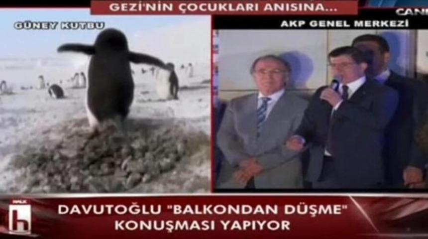 Halk TV'den balkon konuşmasına penguenli gönderme