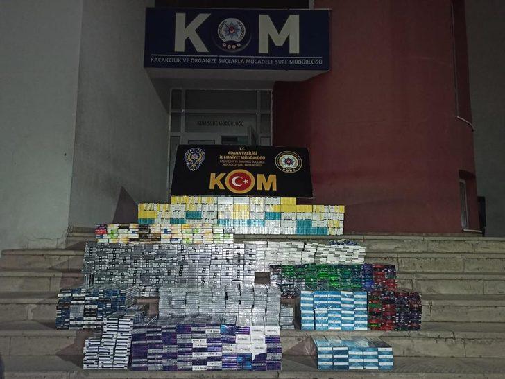 Adana'da kaçak 12 bin 310 paket sigara ve 210 şişe içki ele geçirildi G3