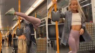 Dansçı Embla Bergli, metroda birden direk dansı yapmaya başladı! O anlar sosyal medyada gündem oldu