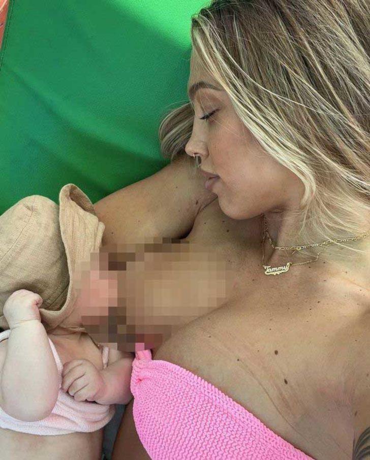 Sosyal medya fenomeni Tammy Hembrow, bebeğiyle plaj gününü paylaştı! Emzirme pozu olay oldu G1