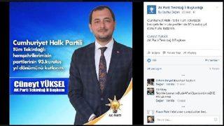 Ak Partili İl başkanından CHP’ye fotoğraflı kutlama mesajı