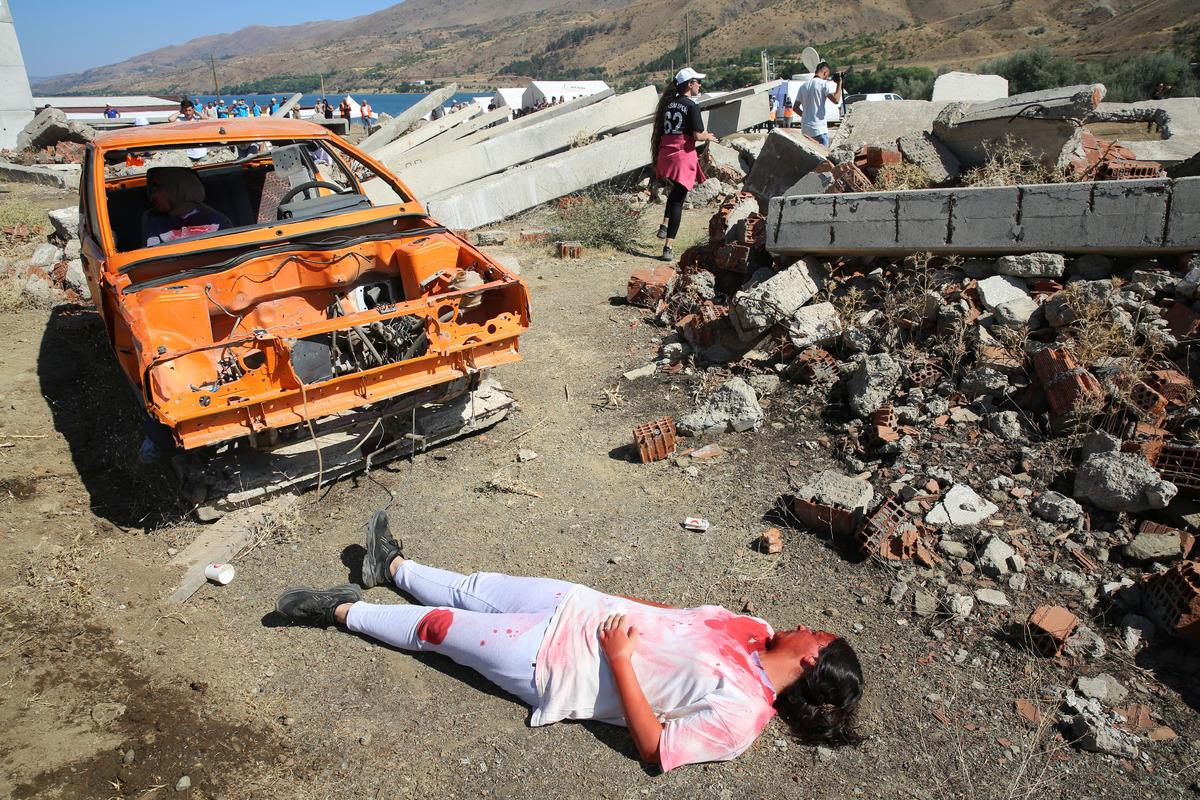 Elazığ'da 345 personelin katılımıyla deprem tatbikatı ger&ccedil;ekleştirildi