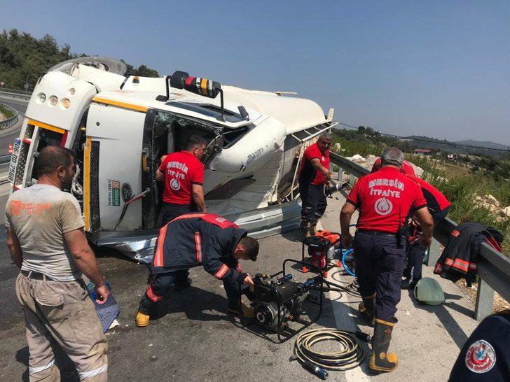 Mersin'de devrilen su tankerinin sürücüsü öldü G2