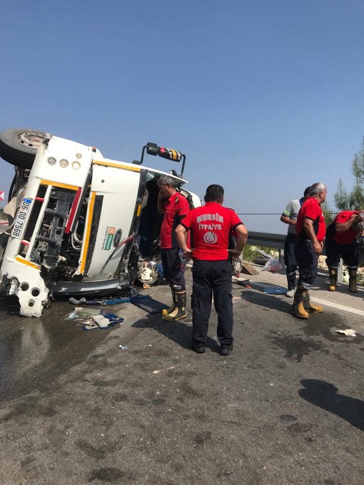 Mersin'de devrilen su tankerinin sürücüsü öldü G3