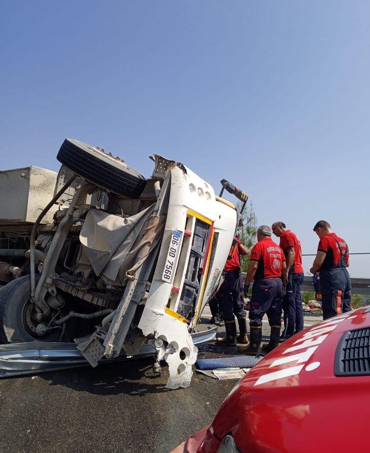 Mersin'de devrilen su tankerinin sürücüsü öldü G4