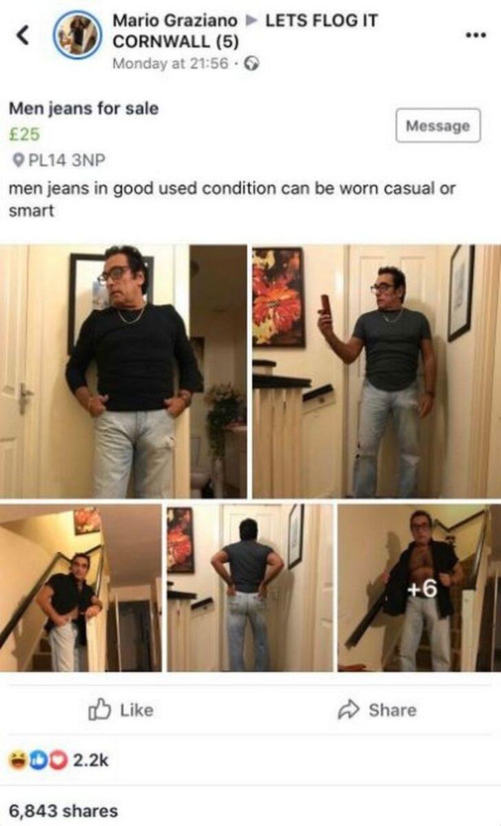 Eski kot pantolonunu satmak için ilan verdi! Pozları bir anda viral olunca kadınların gözdesi oldu G2