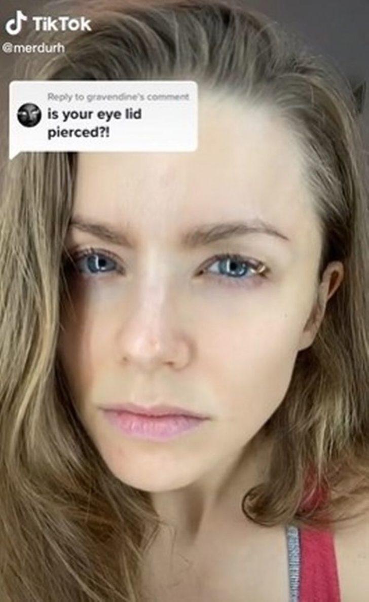 Göz kapağına piercing yaptıran kadın sosyal medyada gündem oldu! “Acı verici değildi” G1