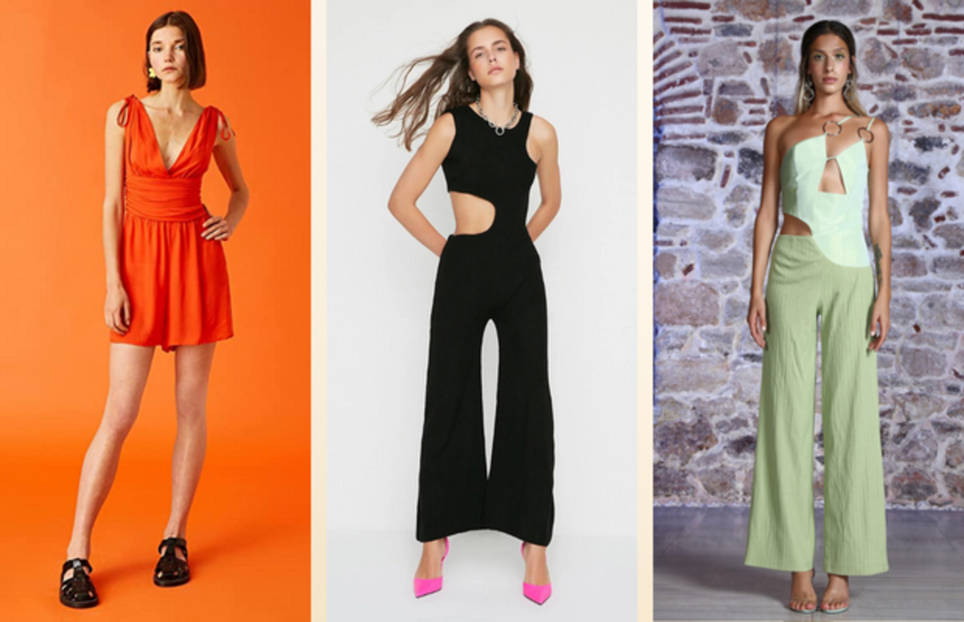 Bu sezonun trendi cut out detayını üstünde taşımak isteyenler için tulum önerileri