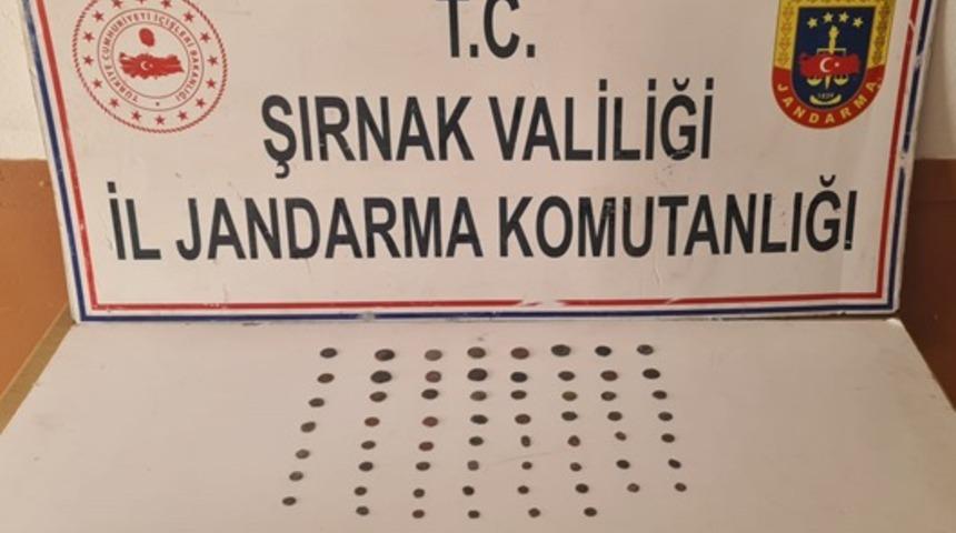 Şırnak'ta 65 tarihi eser niteliği taşıyan sikke ve takı ele geçirildi
