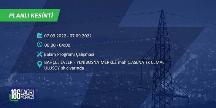 İSTANBUL ELEKTRİK KESİNTİLERİ LİSTESİ! 7 Eylül'de elektrikler ne zaman gelecek? 7 Eylül AYEDAŞ - BEDAŞ elektrik kesintisi listesi G3