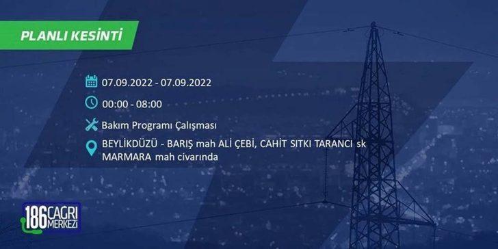 İSTANBUL ELEKTRİK KESİNTİLERİ LİSTESİ! 7 Eylül'de elektrikler ne zaman gelecek? 7 Eylül AYEDAŞ - BEDAŞ elektrik kesintisi listesi G4