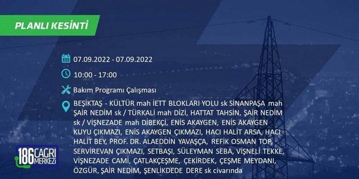 İSTANBUL ELEKTRİK KESİNTİLERİ LİSTESİ! 7 Eylül'de elektrikler ne zaman gelecek? 7 Eylül AYEDAŞ - BEDAŞ elektrik kesintisi listesi G5