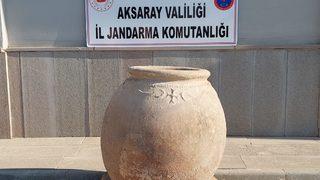 Aksaray'da Bizans dönemine ait olduğu değerlendirilen küp ele geçirildi