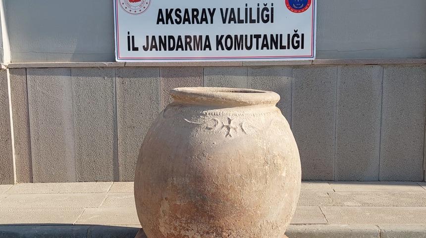 Aksaray'da Bizans dönemine ait olduğu değerlendirilen küp ele geçirildi