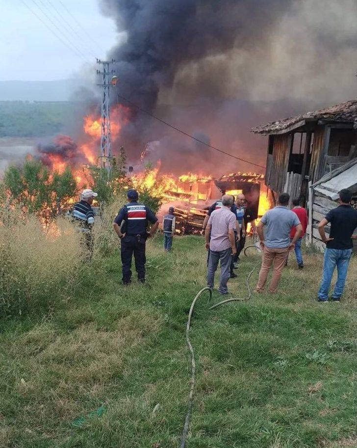 Sinop'ta köyde çıkan yangında 5 ev kullanılamaz hale geldi G3