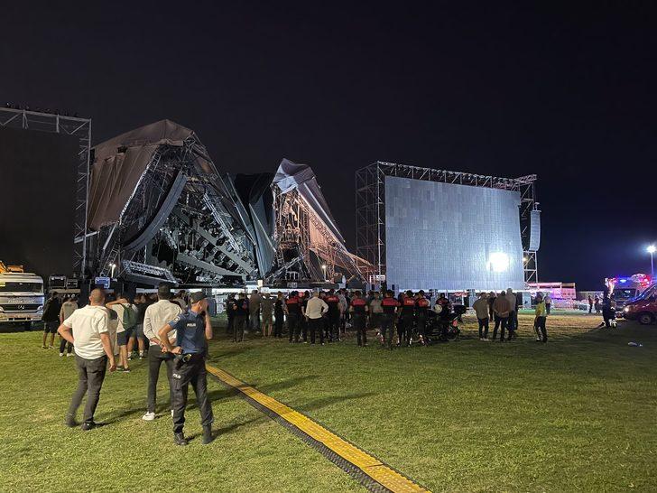 İzmir'de etkinlikler için kurulan sahnenin çökmesi sonucu 1 kişi yaralandı G4