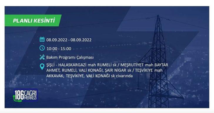 İSTANBUL'DA BÜYÜK ELEKTRİK KESİNTİSİ 8 EYLÜL 2022! Elektrikler ne zaman gelecek? AYEDAŞ - BEDAŞ İstanbul'da elektrik kesintisi olacak ilçeler listesi! G5