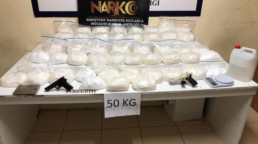 Esenyurt'ta 50 kilogram uyuşturucu ele geçirildi