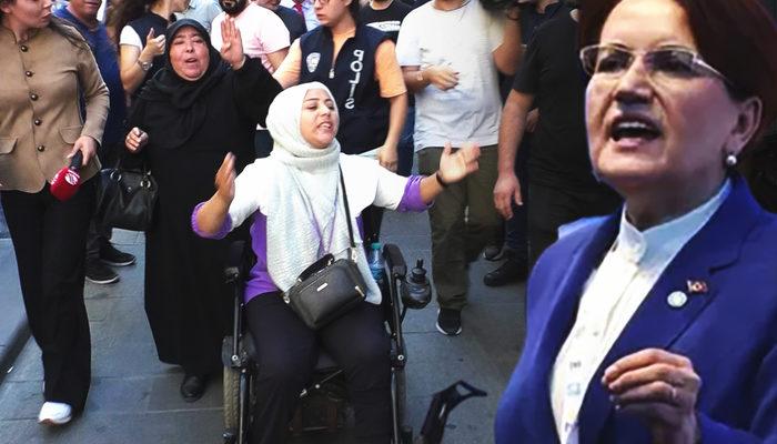 Akşener'e İstanbul'daki esnaf ziyaretinde protesto! Korumalar devreye girdi