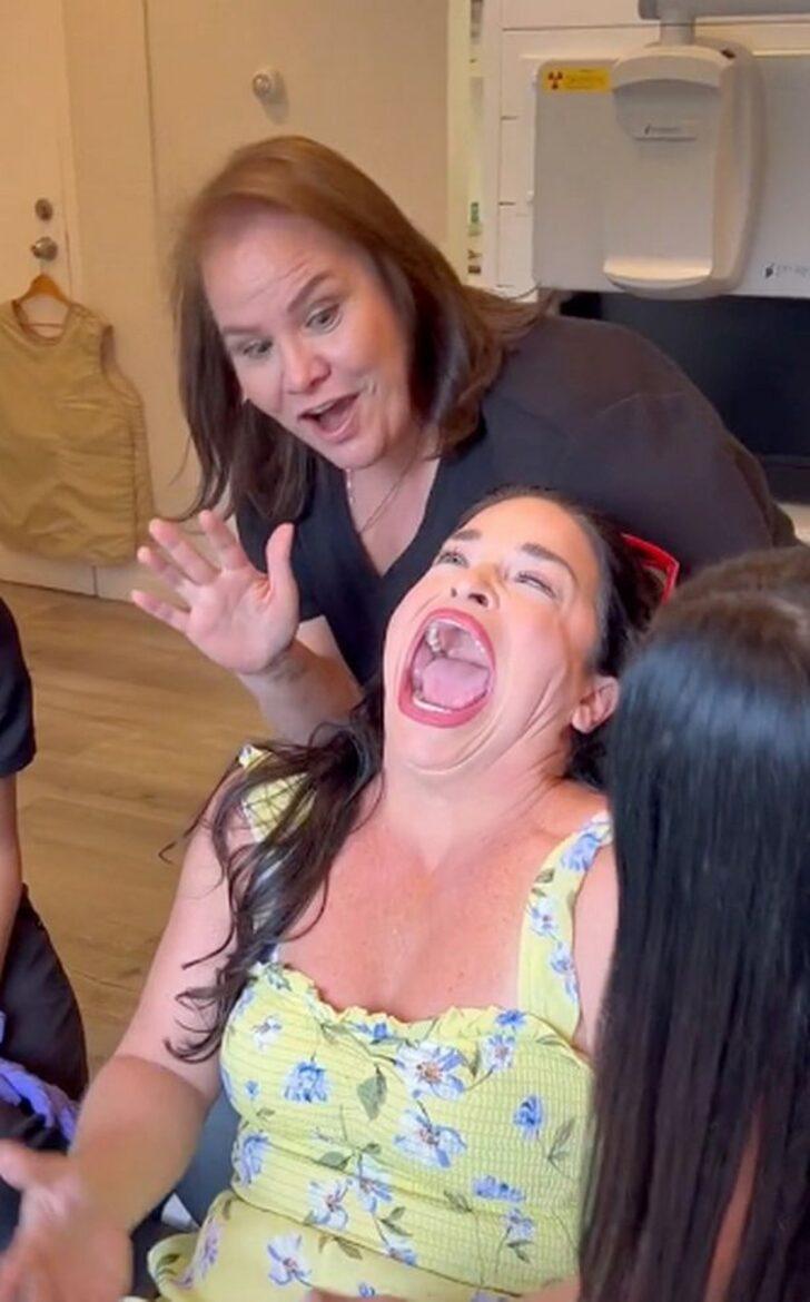 Dünyanın en büyük ağzına sahip kadını dişçi muayenesine gitti! Kırmızı halı serilince sosyal medyada gündem oldu G1