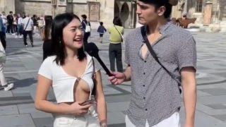 Sokak röportajında tepki çeken anlar! Genç kadına yapmadığı iğrençlik kalmadı, Viyana polisi  harekete geçti