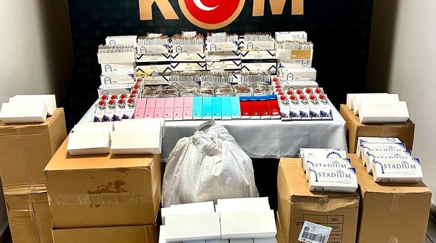 Karabük'te kaçak tütün, makaron ve parfüm ele geçirildi