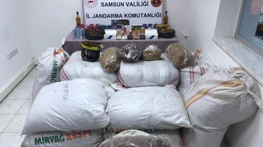 Samsun'da kaçak tütün ve sigara operasyonunda 2 şüpheli yakalandı