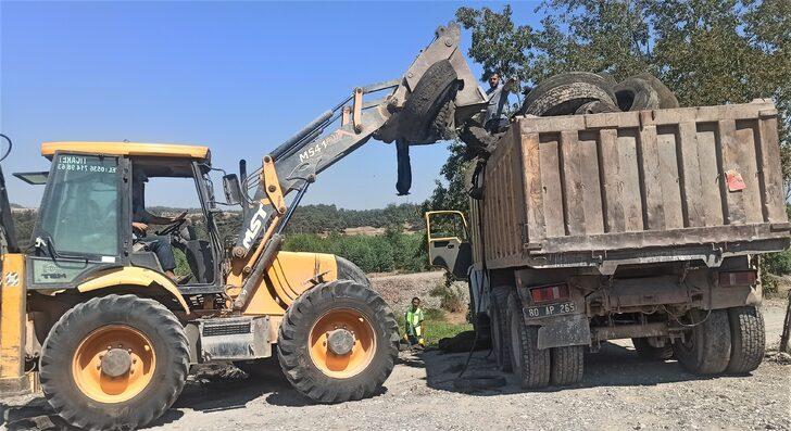 Osmaniye'de dere yatağı araç lastiklerinden temizlendi G5