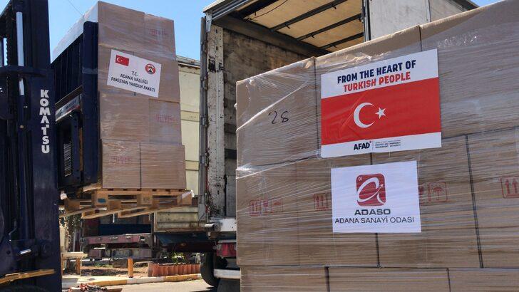 Adana'dan Pakistan'daki sel bölgesine 9 yardım tırı gönderildi G3