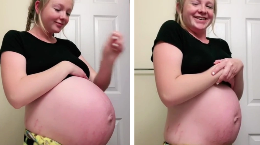 TikTok'ta hamile karnının şişkinliğini indiren kadın izleyenleri şaşırtıyor! Büyük tepkilere neden oldu